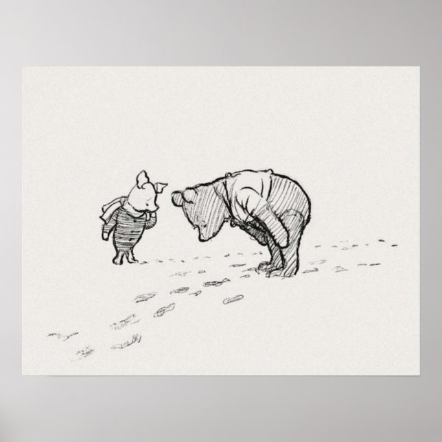 Poster Winnie le croquis de l'ourson (Devant)