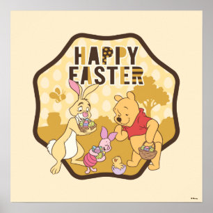 Poster Winnie l'Ooh   Joyeux Badge de Pâques