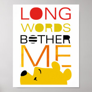 Poster Winnie l'Ooh   Long Words Bother Me