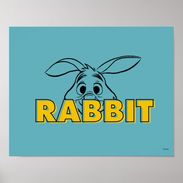 Poster Winnie l'Ooh | Peek-A-Boo de lapin (Devant)