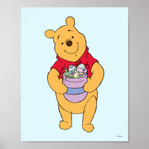 Poster Winnie l'Ooh   Pot de miel plein d'oeufs de Pâques