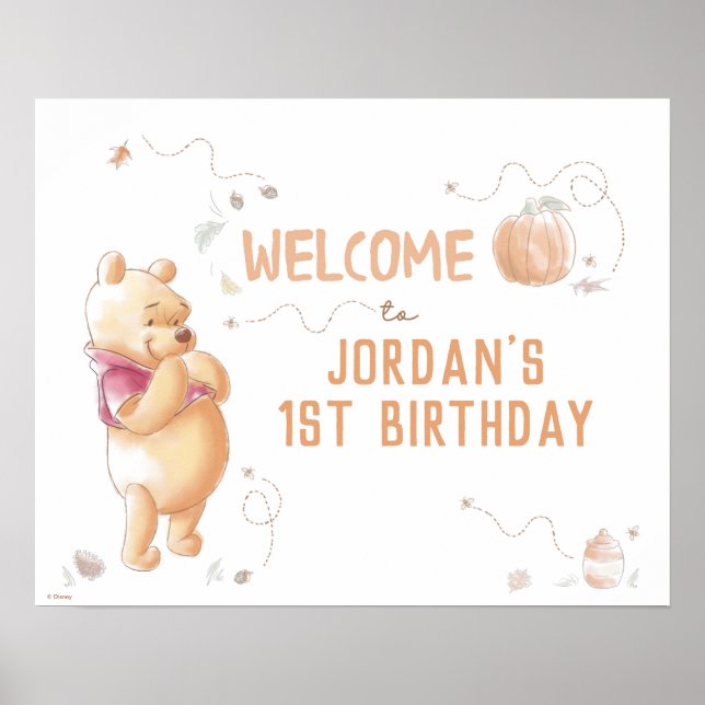 Poster Winnie l'Ooh | Premier anniversaire de l'automne - (Devant)