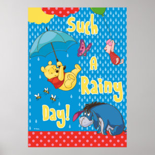 Poster Winnie l'Ooh   Un tel jour de pluie