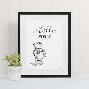 Poster Winnie l'Ourson   Citation Hello World