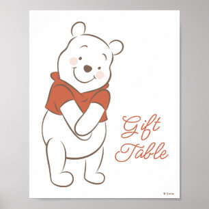 Poster Winnie L'Ourson sur le Baby shower de la Lune