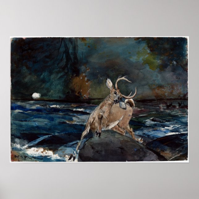 Poster Winslow Homer A Good Shot, Adirondacks (Devant)