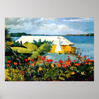 Winslow Homer art : Jardin Fleur et Bungalow