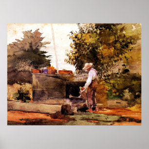 Poster Winslow Homer peinture, Au puits