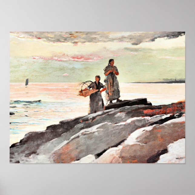 Poster Winslow Homer - Saco Bay, célèbre peinture (Devant)