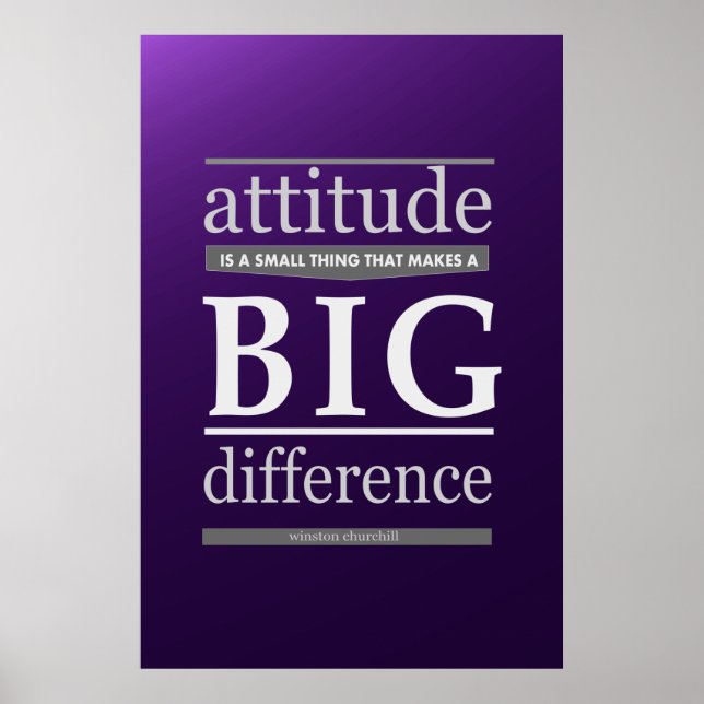 Poster Winston Churchill attitude petite grande différenc (Devant)