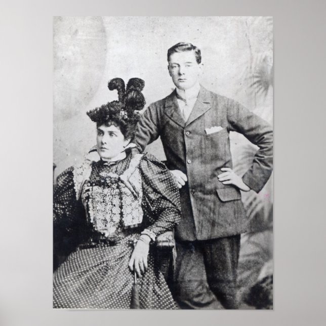 Poster Winston Churchill avec sa mère 2 (Devant)