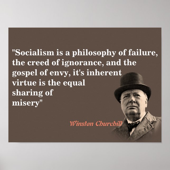Poster Winston Churchill Cite Le Socialisme (Devant)