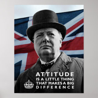 Poster Winston Churchill - "L'Attitude Fait Une Différenc