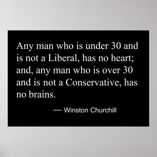 Poster WINSTON CHURCHILL sur les LIBÉRAUX et les CONSERVA (Devant)