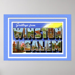 Poster Winston Salem Caroline du Nord Grande lettre de vo