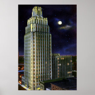 Poster Winston Salem la Caroline du Nord le bâtiment de