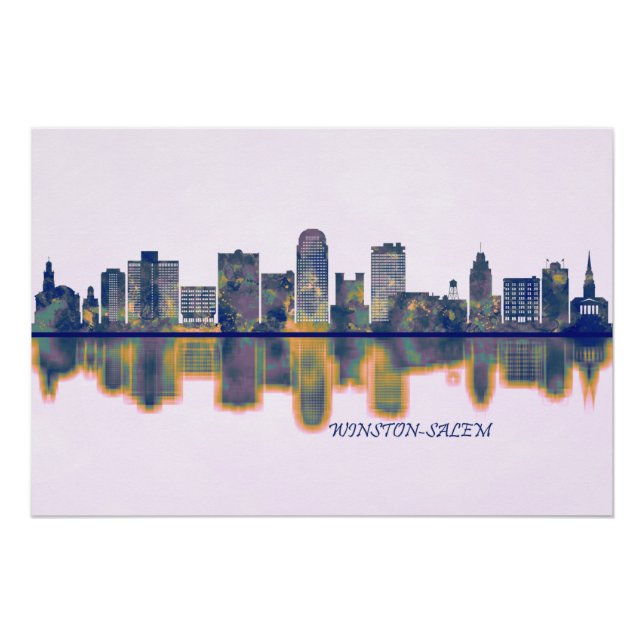 Poster Winston-Salem Skyline (Devant)