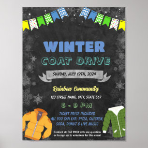 Poster Winter Coat Drive événement Modèle