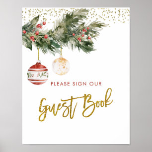 Poster Winter Deck the Halls Fête des mariées Livre d'inv