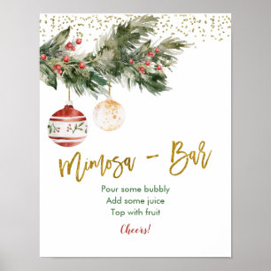 Poster Winter Deck the Halls Fête des mariées Mimosa Bar