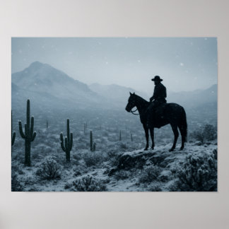Poster Winter Desert Print - Rare Snowy Western Landscape