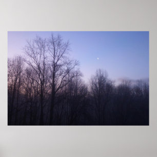 Poster Winter Moon Matin Paysage Photographie