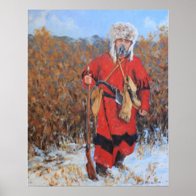 Poster WInter Mountain Man Fine Art (Devant)