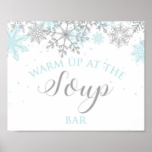Poster Winter Onederland Blue and Silver Soup Bar