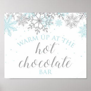 Poster Winter Onederland Blue + Silver Hot Chocolat Bar