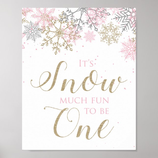 Poster Winter Onederland Neige beaucoup de plaisir d'être (Devant)