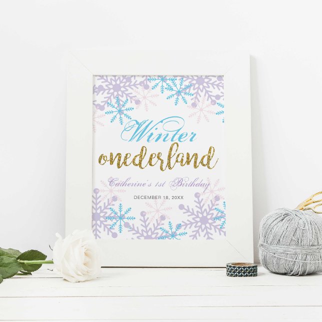 Poster Winter Onederland Premier anniversaire Panneau de  (Créateur téléchargé)