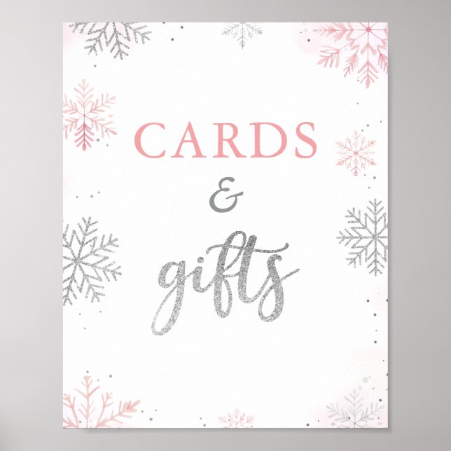 Poster Winter Onederland Rose Anniversaire Cartes et Cade (Devant)