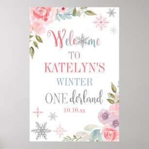 Poster Winter Onederland Welcome Sign