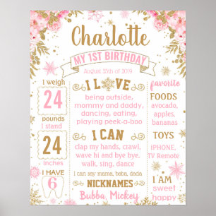 Poster Winter Onederland Wonderland Birthday board