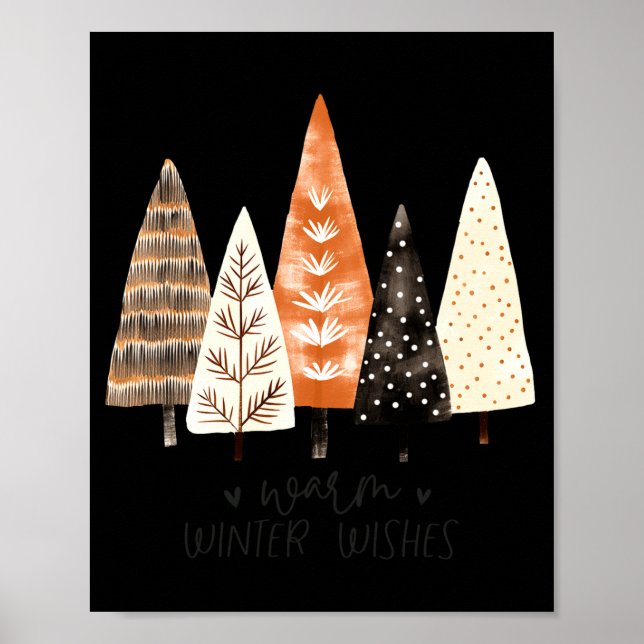 Poster Winter Season Simple Ne Trees  (Devant)