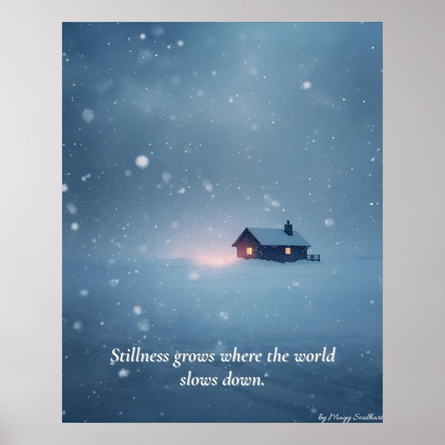 Poster Winter Serenity Art Print – “Soft Light in Quiet S (Devant)