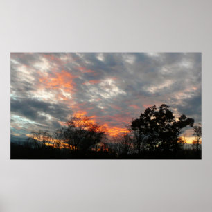 Poster Winter Sunset Nature Paysage Photographie