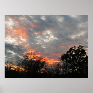Poster Winter Sunset Nature Paysage Photographie