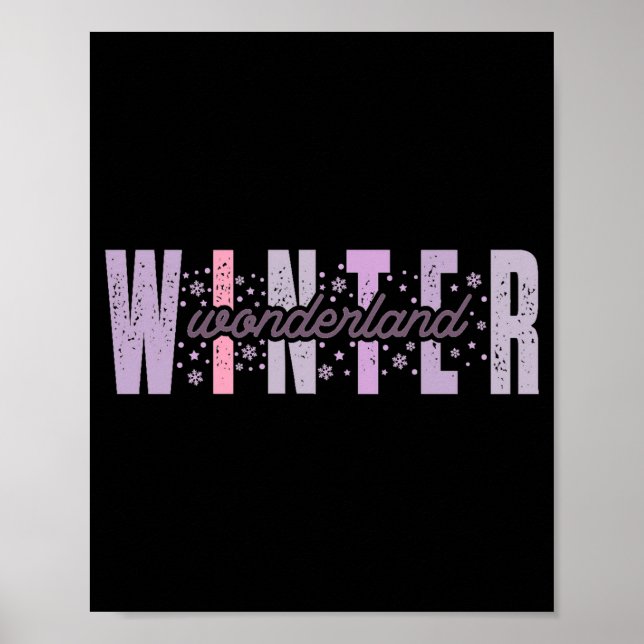 Poster Winter Wonderland Festive Tygraphy Art  (Devant)
