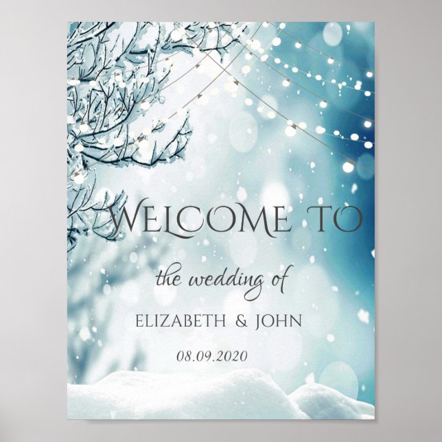 Poster Winter Wonderland, Mariage String Lights (Devant)