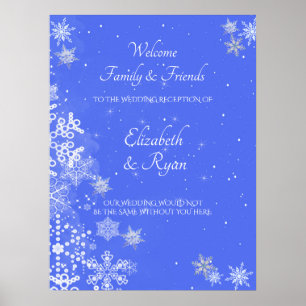 Poster Winter Wonderland, Snowflakes, Mariage Welcome
