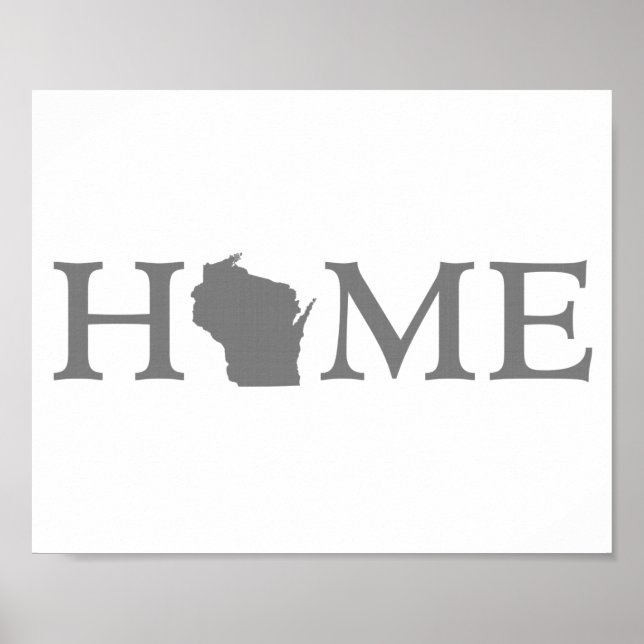 Poster Wisconsin Accueil État Word Art (Devant)