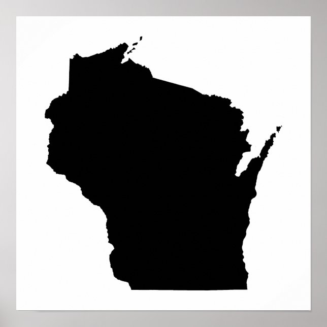 Poster Wisconsin en noir (Devant)