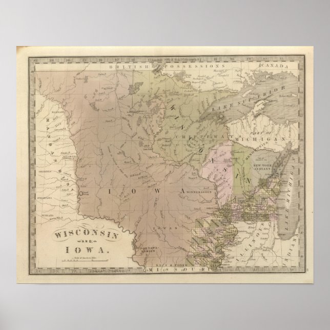 Poster Wisconsin et Iowa (Devant)