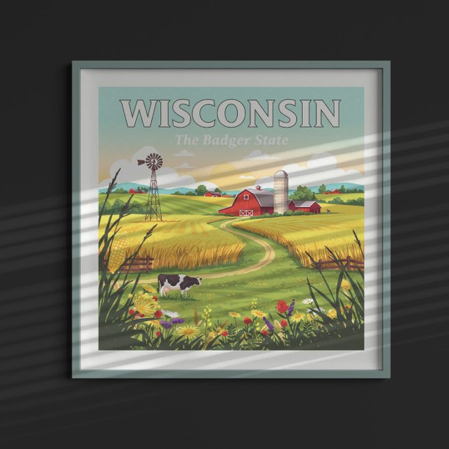 Poster Wisconsin vintage (Créateur téléchargé)