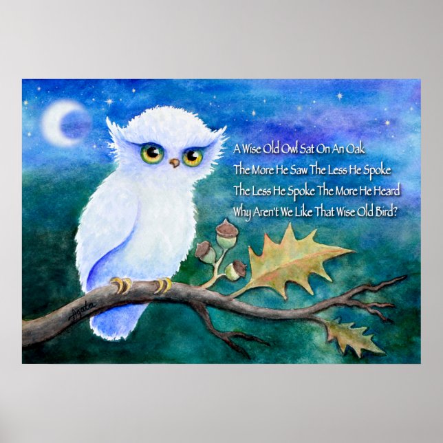 Poster Wise Old Owl Rhime (Devant)