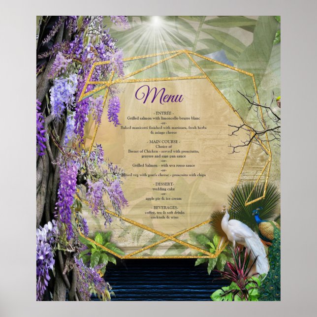 Poster Wisteria & grands oiseaux Thème Dreamscape (Devant)