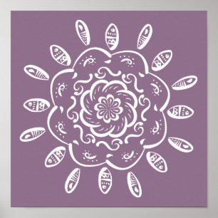 Poster Wisteria Mandala
