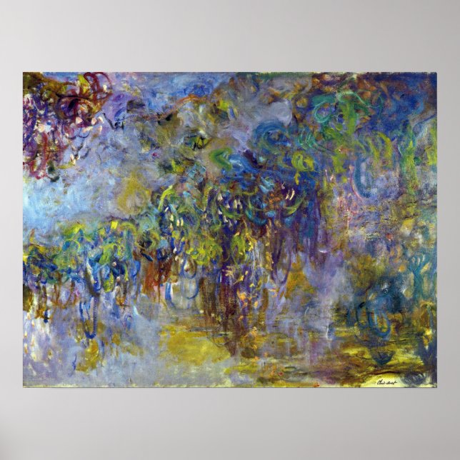 Poster Wisteria (moitié droite) par Claude Monet (Devant)