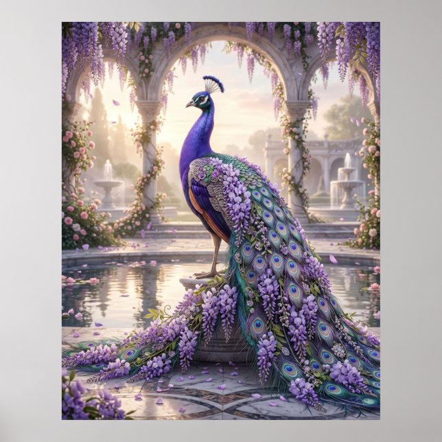 Poster Wisteria Peacock Palace Dawn (Devant)